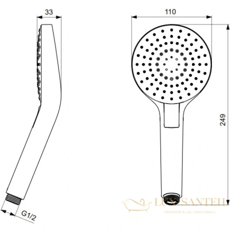 душевая лейка ideal standard idealrain evo round l3 b2231aa, хром