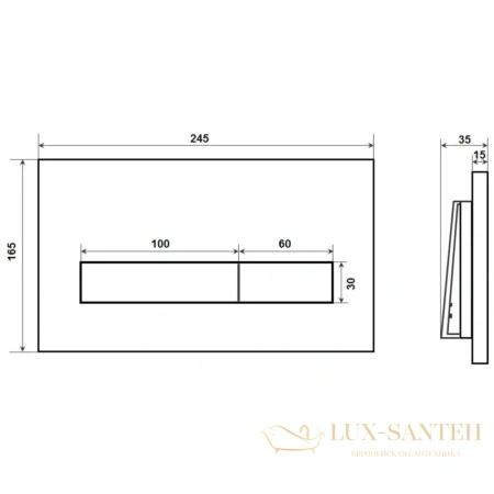 смывная клавиша timo inari fp-003, глянцевый хром