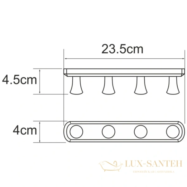 планка с крючками wasserkraft kammel k-1074w, белый матовый