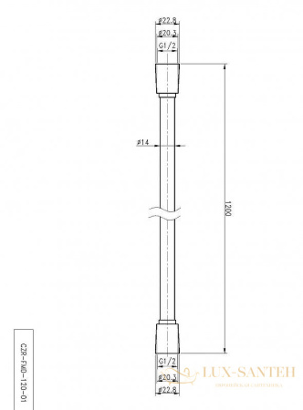 душевой шланг cezares czr-fmd-120-nop, черный матовый
