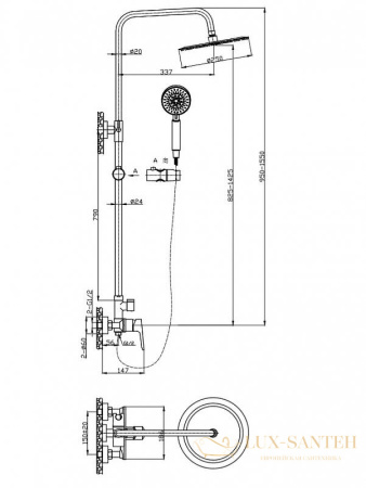 душевая система belbagno ancona ancona-docm-crm, хром