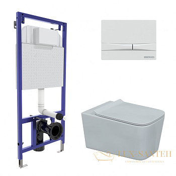 комплект berges  043283: подвесной унитаз floe с системой инсталляции novum 525 и панелью смыва, белый