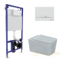 комплект berges  043283: подвесной унитаз floe с системой инсталляции novum 525 и панелью смыва, белый
