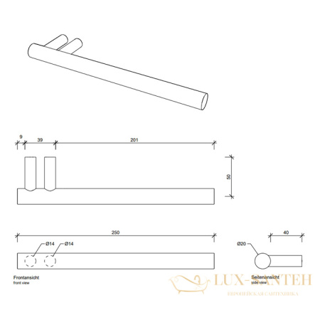 полотенцедержатель 250 мм, decor walther bar, 0856576, нержавеющая сталь