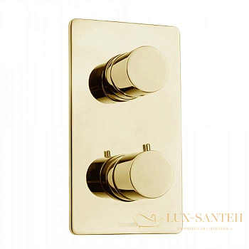 термостат  для душа встраиваемый bossini oki new, z00002.043, на 2-5 потребителей, внешняя часть, золото сатинированное