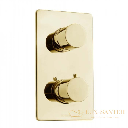 термостат  для душа встраиваемый bossini oki new, z00002.043, на 2-5 потребителей, внешняя часть, золото сатинированное