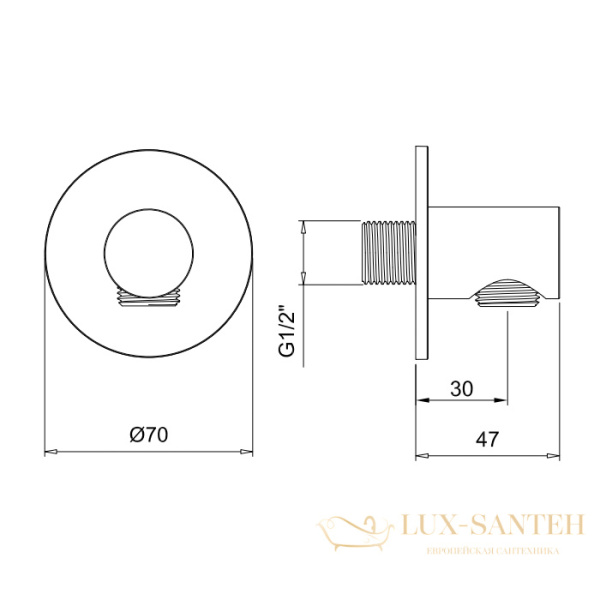 шланговое подключение almar round e095040.cr, хром