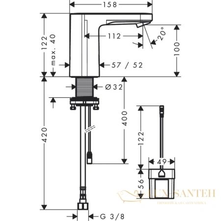 кран hansgrohe vernis blend 71503000 для раковины, хром