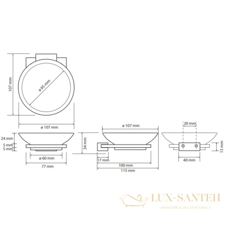 мыльница bemeta galla 108108020, черный матовый/розовое золото