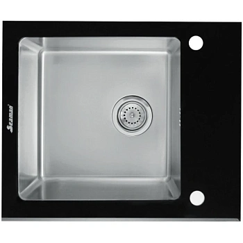 кухонная мойка seaman eco glass smg-610b.b, нержавеющая сталь/черный
