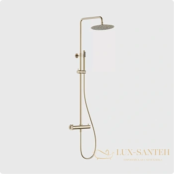 душевая система для душа aquame aqm8006bg, с термостатом, золотой брашированное
