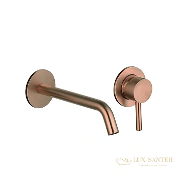 смеситель для раковины встраиваемый aquame siena aqm6215bc, с внутренней частью, медь брашированная