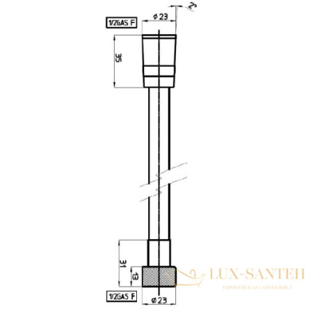 душевой шланг bossini cromolux a00167d.030 1,75 м, хром