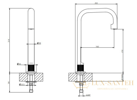 излив gessi inciso- 58095.246 для раковины, gold pvd