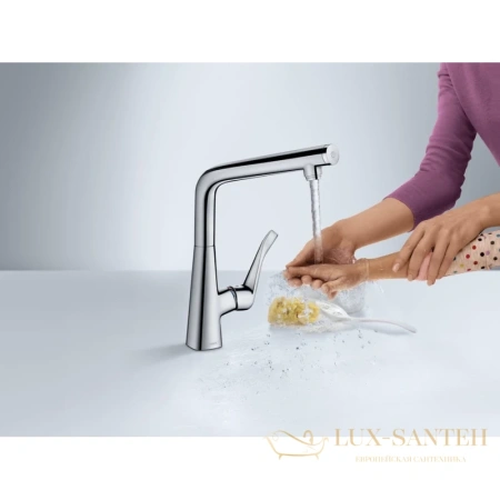 смеситель hansgrohe metris select 14883000 для кухонной мойки