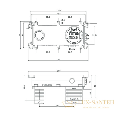 встраиваемая часть fima carlo frattini f3600w, для смесителя для раковины
