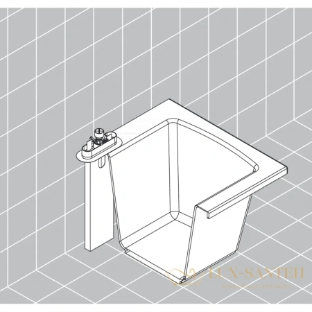 шланговый короб для ванны, скрытая часть для монтажа на край ванны hansgrohe sbox 13560180