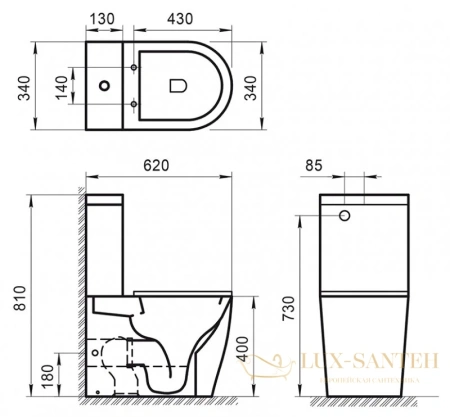 бачок для унитаза belbagno sfera-tr bb2128t 3/4,5 л, белый