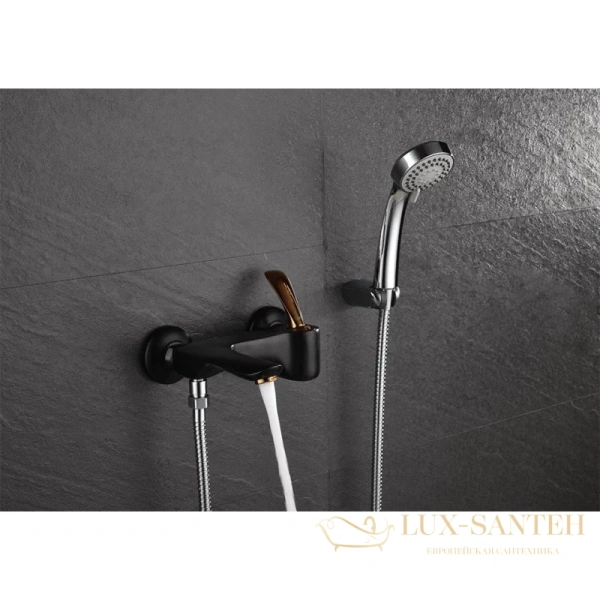 смеситель d&k venice.baciano da1033259 для ванны, золотой/черный матовый