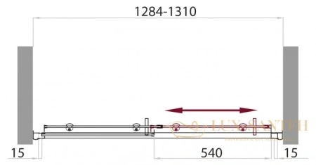 душевая дверь belbagno uno-bf-1 uno-bf-1-130-p-cr раздвижная 130 см, стекло рифленое