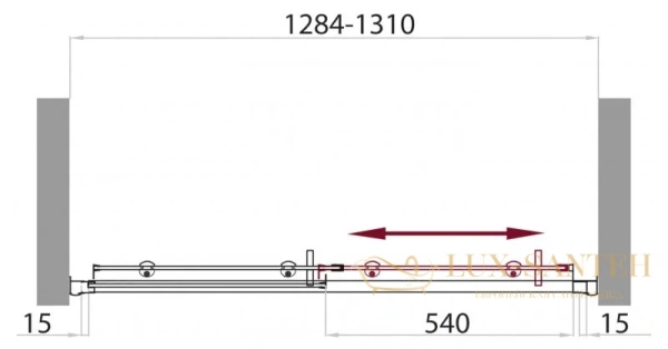 душевая дверь belbagno uno-bf-1 uno-bf-1-130-p-cr раздвижная 130 см, стекло рифленое