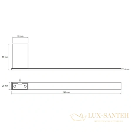 полотенцедержатель правый 29,7 см bemeta via 135004043, хром