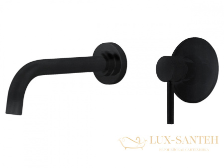 смеситель для раковины встроенный, abber wasser kreis af8112b, черный матовый