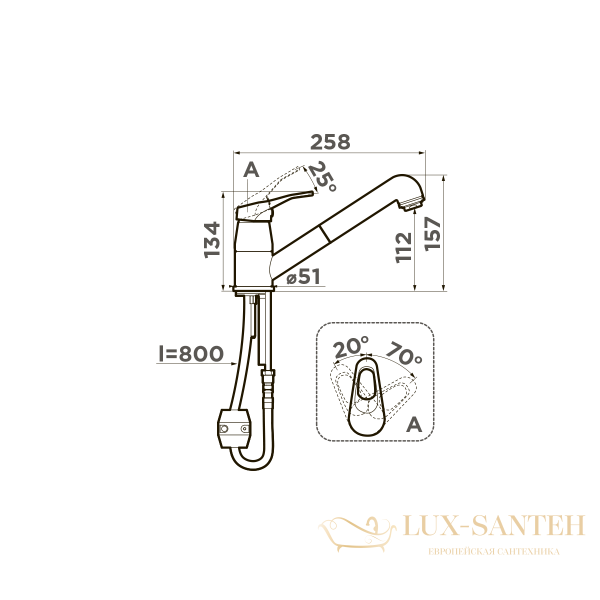 смеситель omoikiri tateyama-s-gb 4994365 для кухни, графит