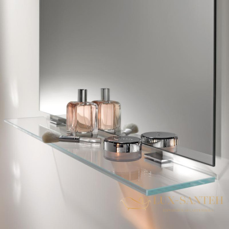 полка для ванной keuco moll 12710015500, 500х8х125 mm, с держателями, кристаллин, хром