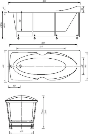акриловая ванна aquatek европа 180х80 evr180-0000041 без гидромассажа, с фронтальным экраном (слив слева, вклеенный каркас)