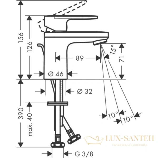 смеситель для раковины hansgrohe vernis blend 71570000 хром