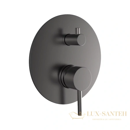 смеситель для душа встраиваемый aquame aqm8803gm, на 2 выхода, со встроенной частью, оружейная сталь брашированная