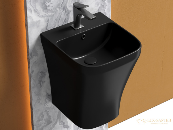 раковина подвесная  ceramica nova dion cn6067mb, 36,5x40,6 см, черный матовый