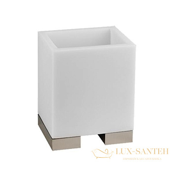 стакан gessi rettangolo 20831.031, хром/белый