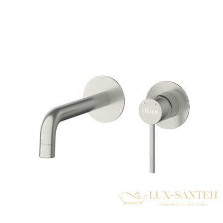 смеситель для раковины встраиваемый cezares relax-bli2-1-in-w0, со встроенной частью, без донного клапана, нержавеющая сталь