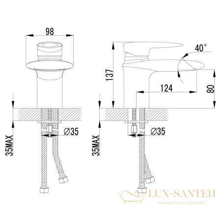 смеситель для умывальника lemark status lm4446c монолитный, каскадный, хром