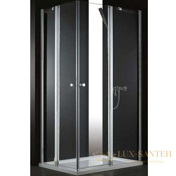 душевой уголок cezares elena elena-w-ah-2-120/100-p-cr-r 120x100 профиль хром, стекло рифленое