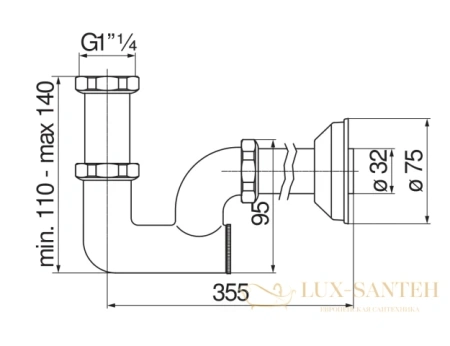 сифон nobili rubinetterie, av00107/1gdp royal gold, цвет золото