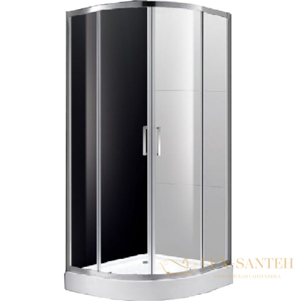 душевой уголок cezares molveno molveno-r-2-100-c-cr-iv 100х100 профиль хром, стекло прозрачное