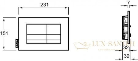 клавиша смыва jacob delafon e20858-cp хром