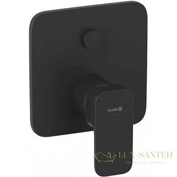 смеситель kludi renon 427593975 для ванны и душа встраиваемый с автоматическим переключателем воды push&switch, черный матовый