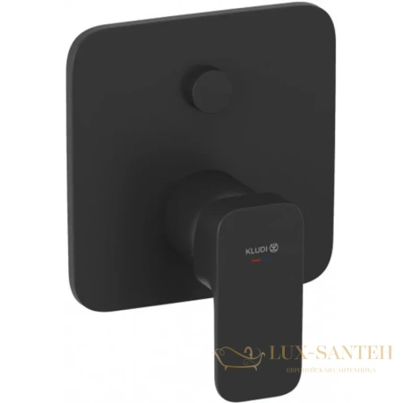 смеситель kludi renon 427593975 для ванны и душа встраиваемый с автоматическим переключателем воды push&switch, черный матовый