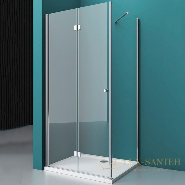 душевой уголок belbagno albano albano-as-1-90-c-cr 90х90 см профиль хром, стекло прозрачное