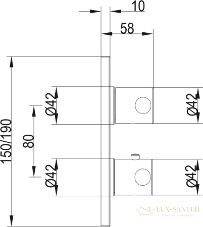 смеситель villeroy & boch tvd00000100061 для душа, термостат на 3 выхода, хром