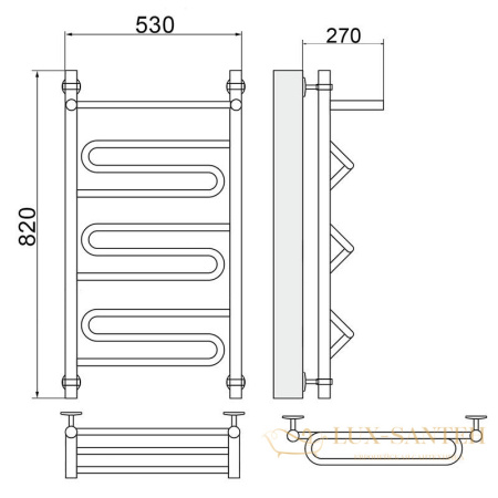 полотенцесушитель ника curve лz вп 80/50, цвет хром