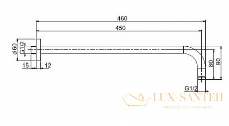 держатель верхнего душа 450 мм, fima carlo frattini showerhead f2138bs.45, белый матовый