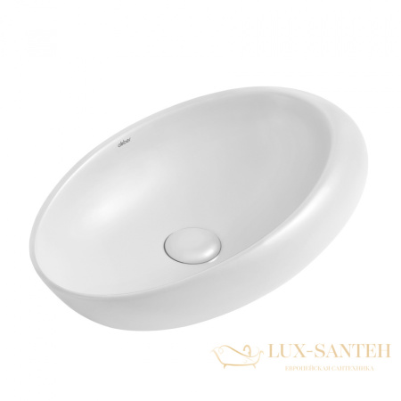 раковина накладная abber bequem ac2107, 49х31 см, белый глянцевый