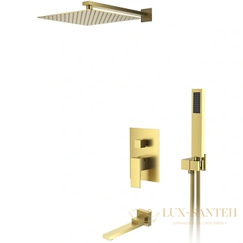 душевая система для ванны и душа d&k bayern.liszt da1515607a04 встраиваемая с изливом, золото матовое