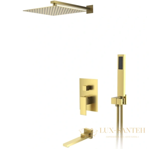 душевая система для ванны и душа d&k bayern.liszt da1515607a04 встраиваемая с изливом, золото матовое