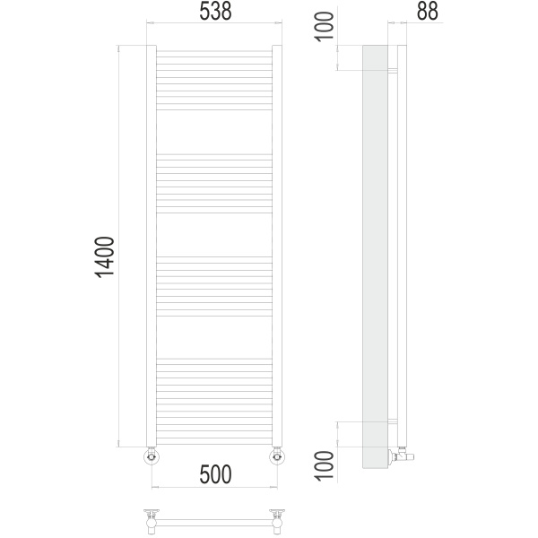 полотенцесушитель водяной terminus альба 4670078530479 п22 500x1400